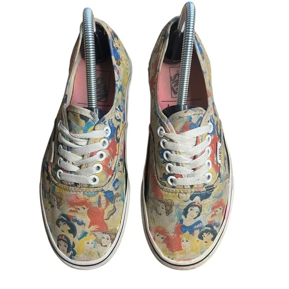 VANS x Disney Princess Canvas Sneakers Women's Lace-up Multicolor Low Top Size 8 - Picture 1 of 8